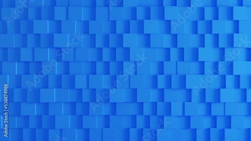 blue fresh random shifted white cube boxes block background wallpaperdesign decoration, 3D rendering illustration 03 