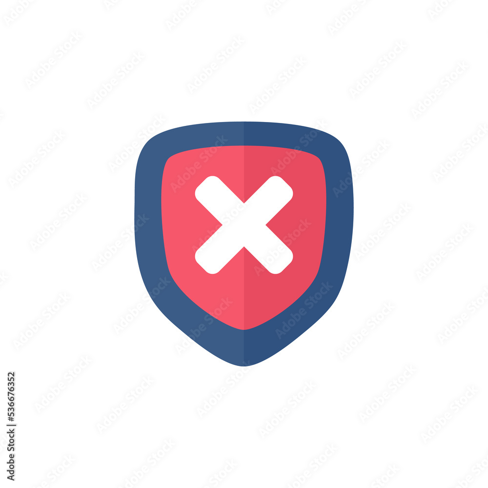 Fototapeta premium Shield data protection status. A check mark on the shield.