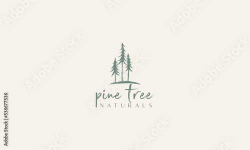 Unique and beautiful forest trees logo icon, travel and tourism company vector template