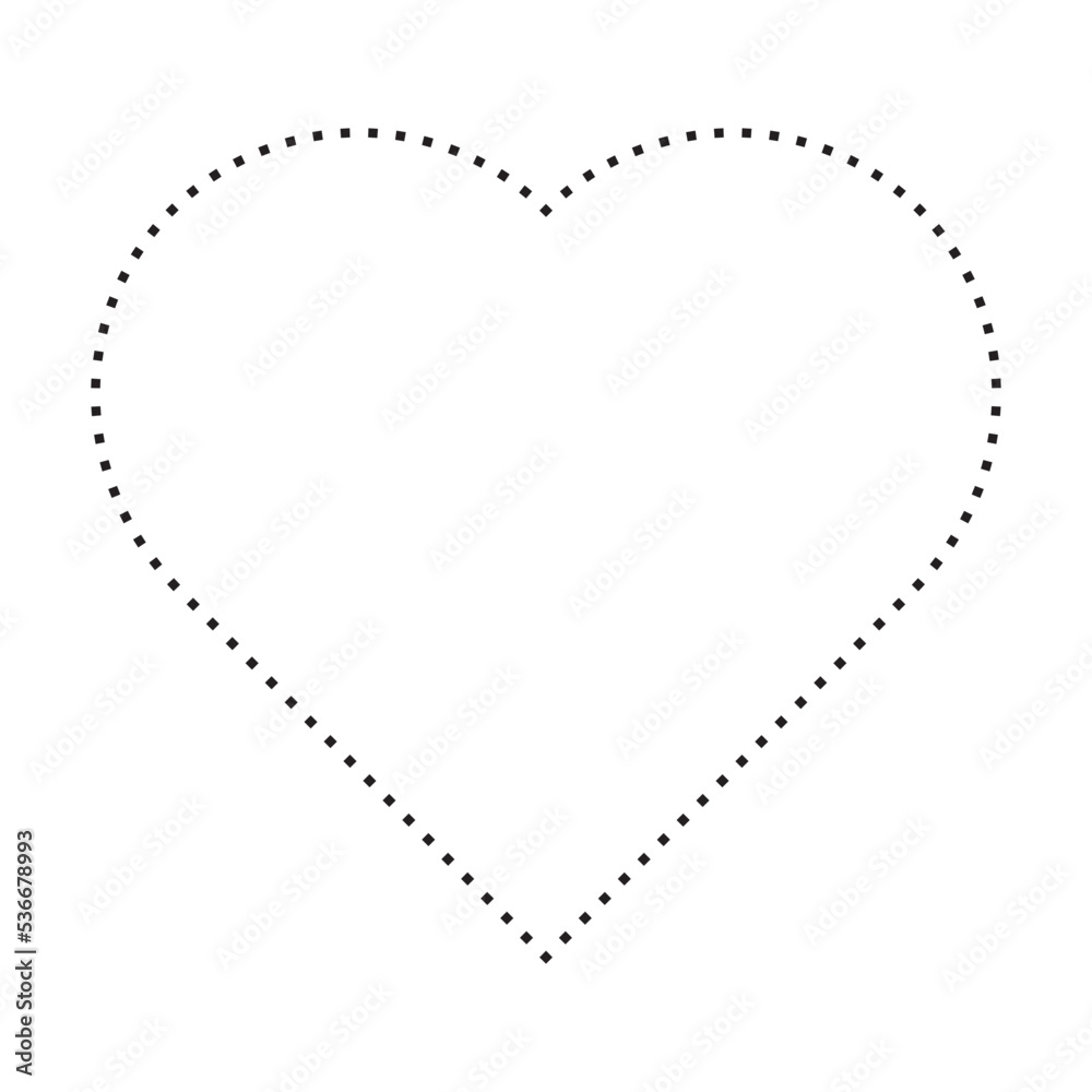 Fototapeta premium Heart shape dotted symbol icon vector for creative graphic design ui element in a pictogram illustration