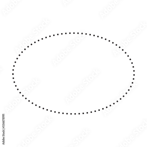 Ellipse shape dotted symbol vector icon for creative graphic design ui element in a pictogram illustration