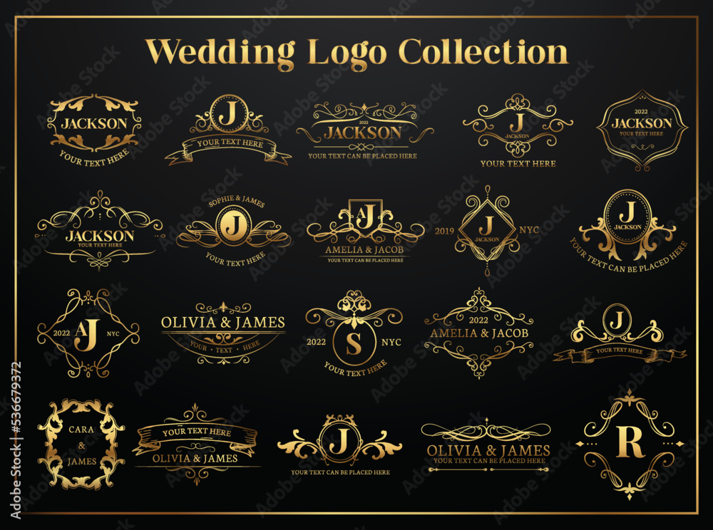 Premium Vector  Wedding monogram logo collection