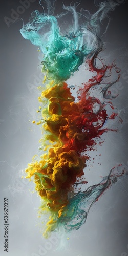 Multicolored splashes of paint, abstraction, illustration.