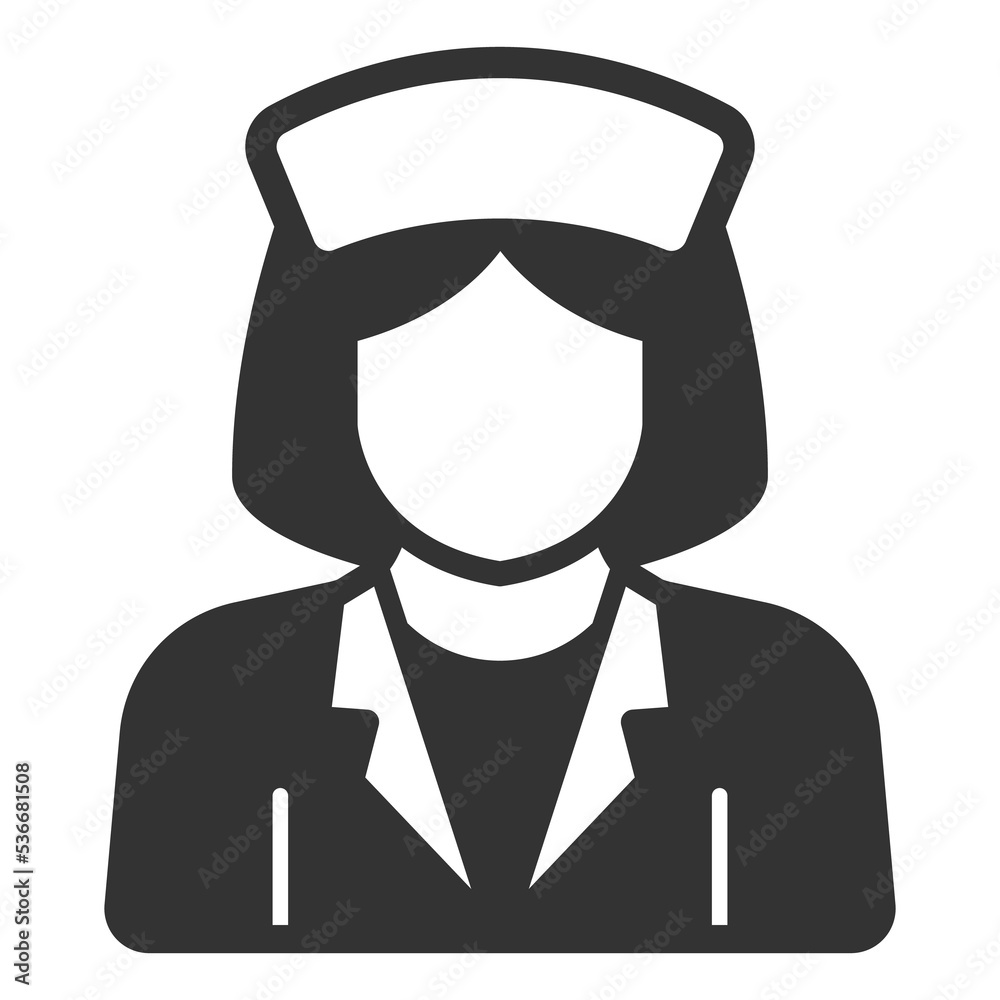 Nurse - icon, illustration on white background, glyph style Nurse - icon, illustration on white background, glyph style