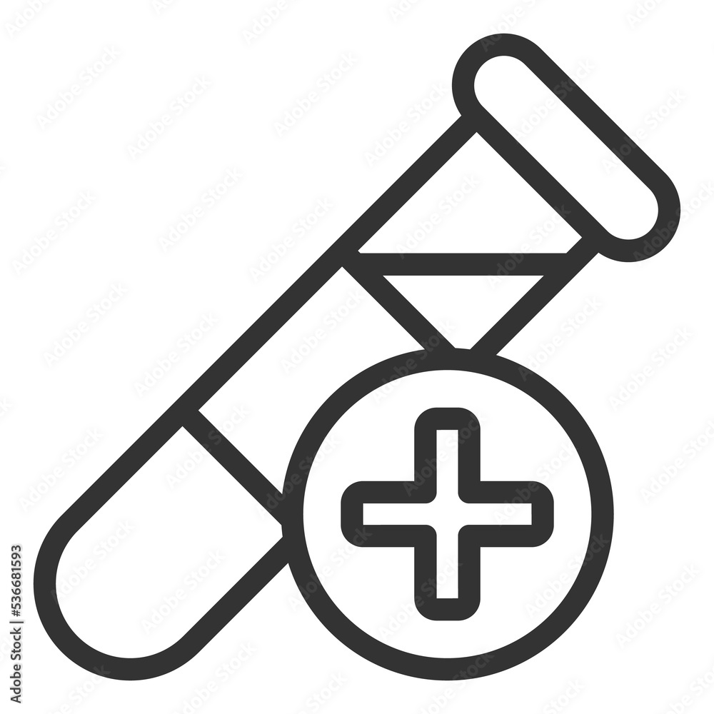 Test tube with analyzes and test - icon, illustration on white background, outline style Test tube with analyzes and test - icon, illustration on white background, outline style