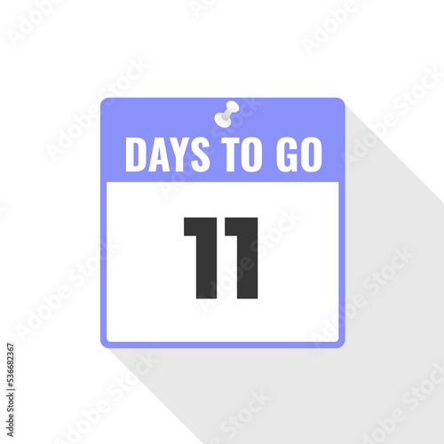 11 Days Left Countdown sales icon. 11 days left to go Promotional banner