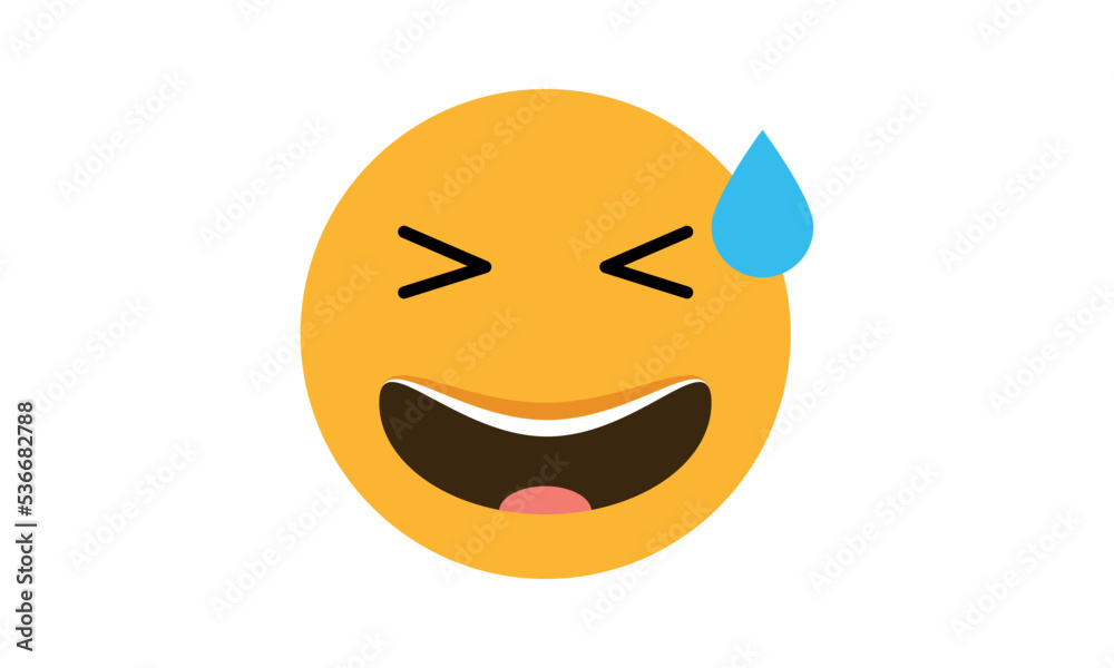 Grinning Face with Sweat emoji vector, Grinning Face Sweat for website