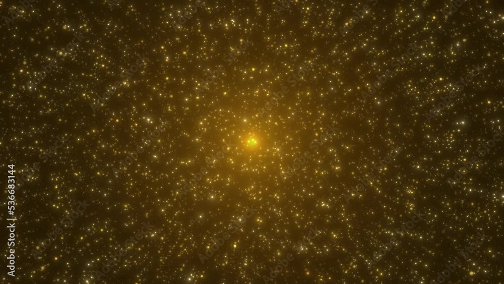 gold glittering particles VJ or wedding background. zoom in gold particles background. 