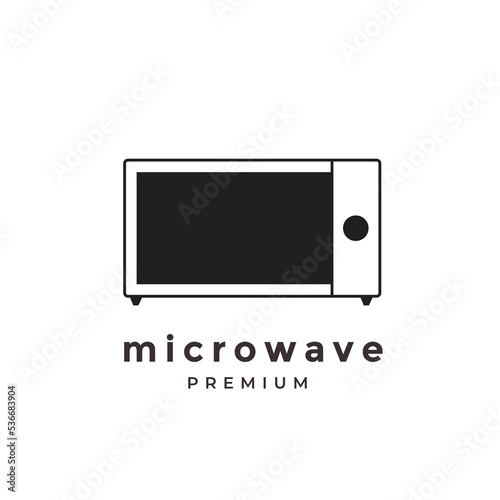 microwave minimal logo design vector graphic illustration