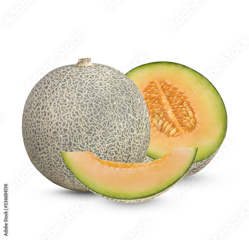 Fresh japanese melons isolated on transparent background. (.PNG)