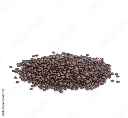 Coffee beans isolated on transparent background. (.PNG)