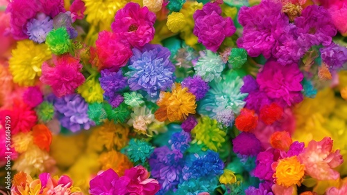 Rainbow flowers  macro photography  illustration