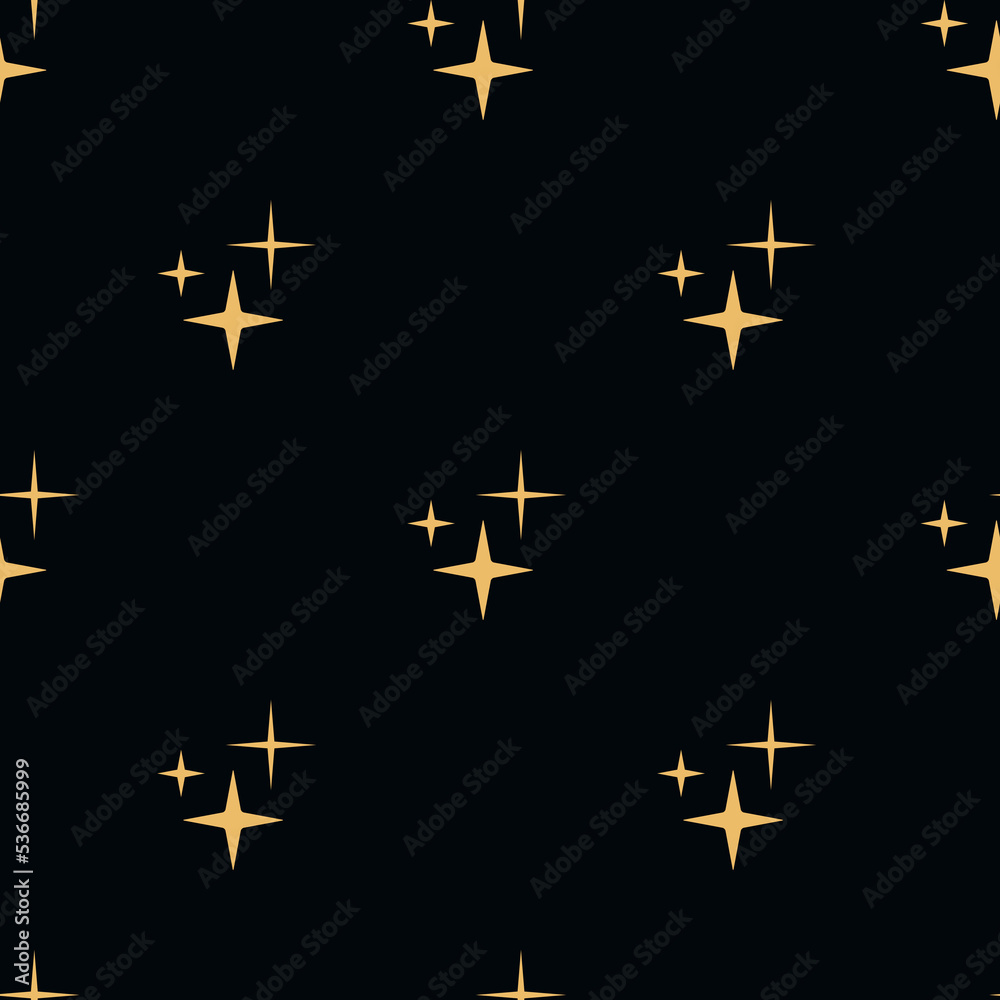 Vector flat hand drawn seamless pattern with star, sun. Flat vector hippy boho illustration. Vector flat hand drawn seamless pattern with star, sun. Flat vector hippy boho illustration.