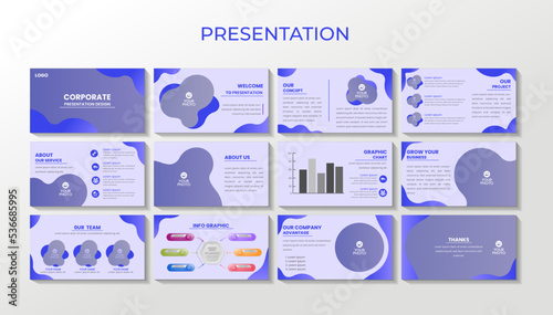 presentation report Corporate Business power point presentation template and identity design