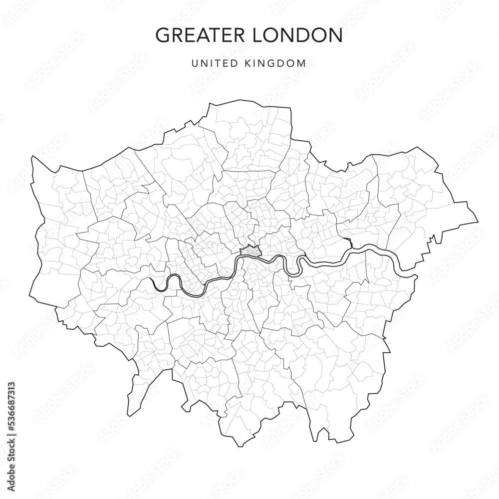 Administrative Map Of The Greater London With Ceremonial Counties The administrative-map-of-the-greater-london-with-ceremonial-counties-the