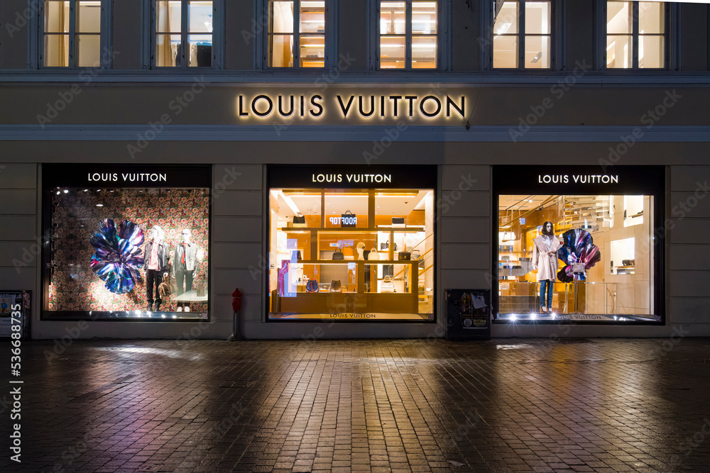 Louis Vuitton brand shop in Copenhagen, Denmark Stock Photo | Adobe Stock