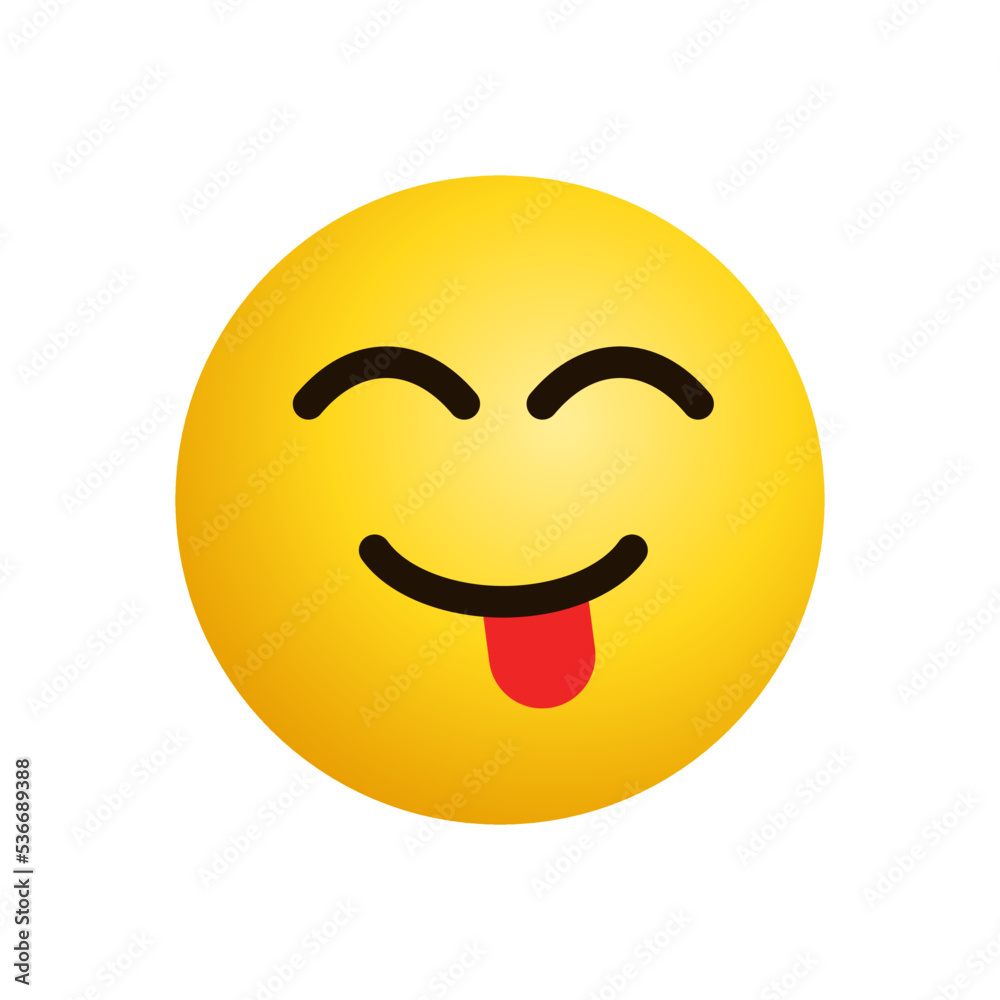 Art illustration Design Emoji face expression symbol emoticon of smile with tongue Art illustration Design Emoji face expression symbol emoticon of smile with tongue
