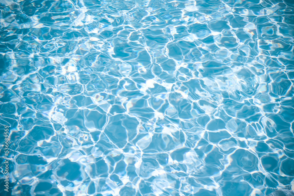Water wave in swimming pool blue and white seamless patterns background