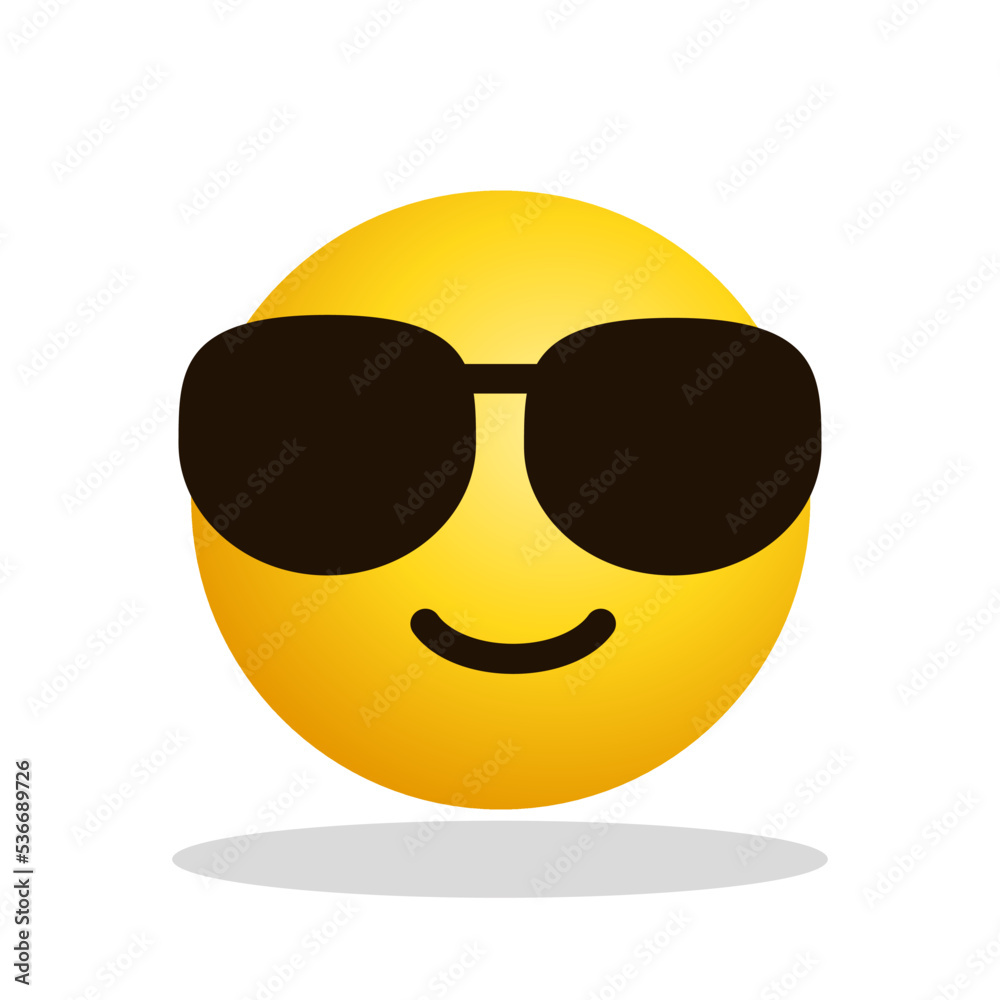 Art illustration Design Emoji face expression symbol emoticon of smile sun glasses