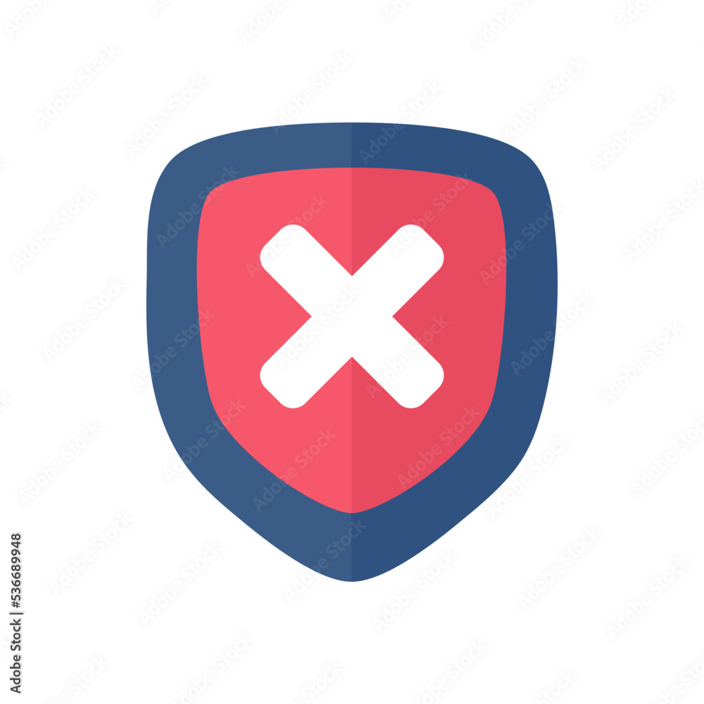 Fototapeta premium Shield data protection status. A check mark on the shield.