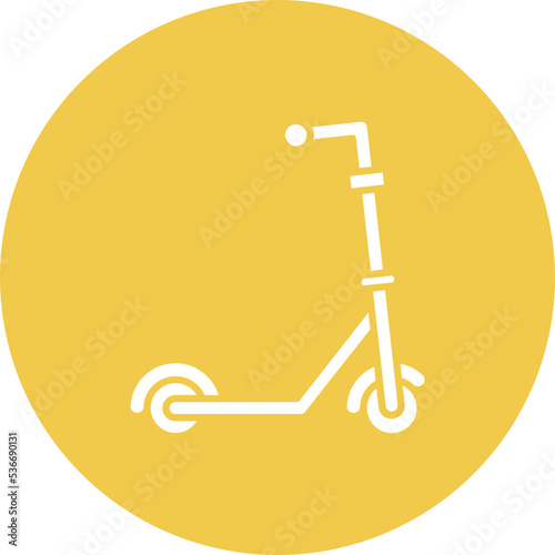 Kick Scooter Multicolor Circle Glyph Inverted Icon