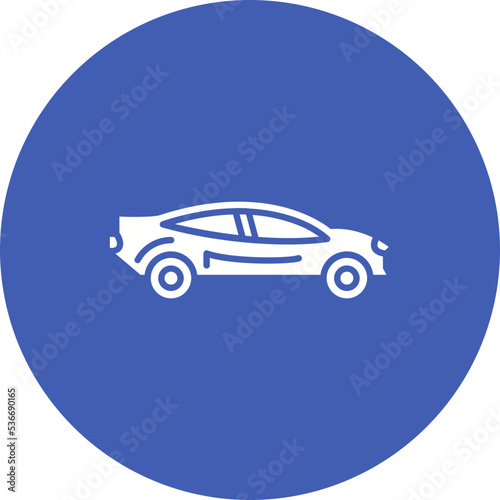 Sports Car Multicolor Circle Glyph Inverted Icon
