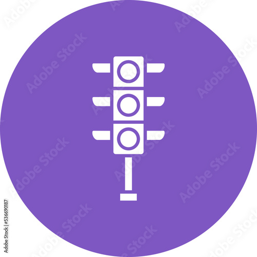 Traffic Light Multicolor Circle Glyph Inverted Icon © Maan Icons
