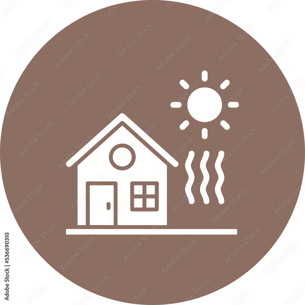 Heat Waves Multicolor Circle Glyph Inverted Icon Heat Waves Multicolor Circle Glyph Inverted Icon