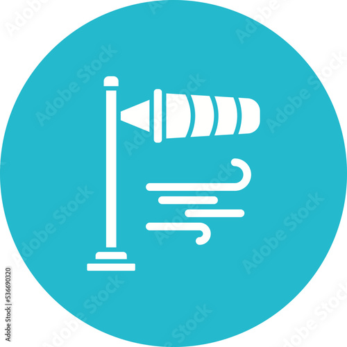 Wind Direction Multicolor Circle Glyph Inverted Icon