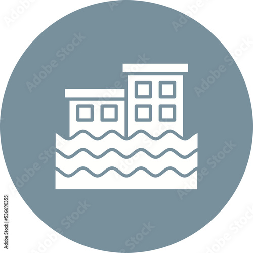 Flooding Multicolor Circle Glyph Inverted Icon