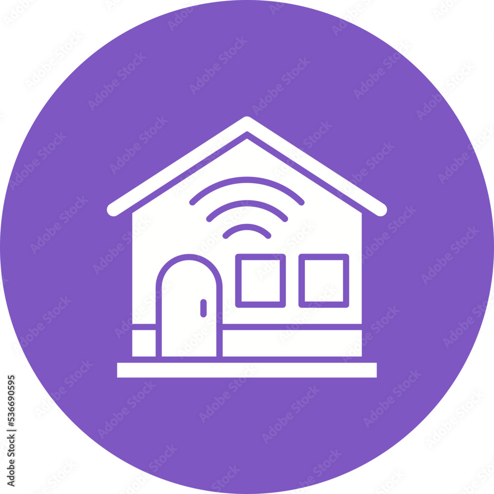 Smart House Multicolor Circle Glyph Inverted Icon Smart House Multicolor Circle Glyph Inverted Icon