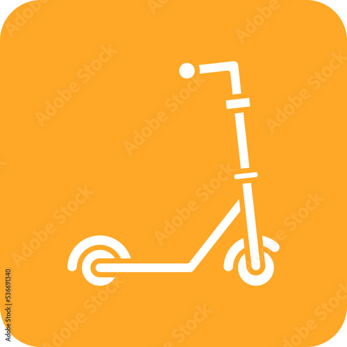 Kick Scooter Multicolor Round Corner Glyph Inverted Icon