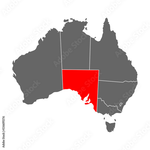 Australia map of South Australia icon, geography blank concept, isolated graphic background vector illustration