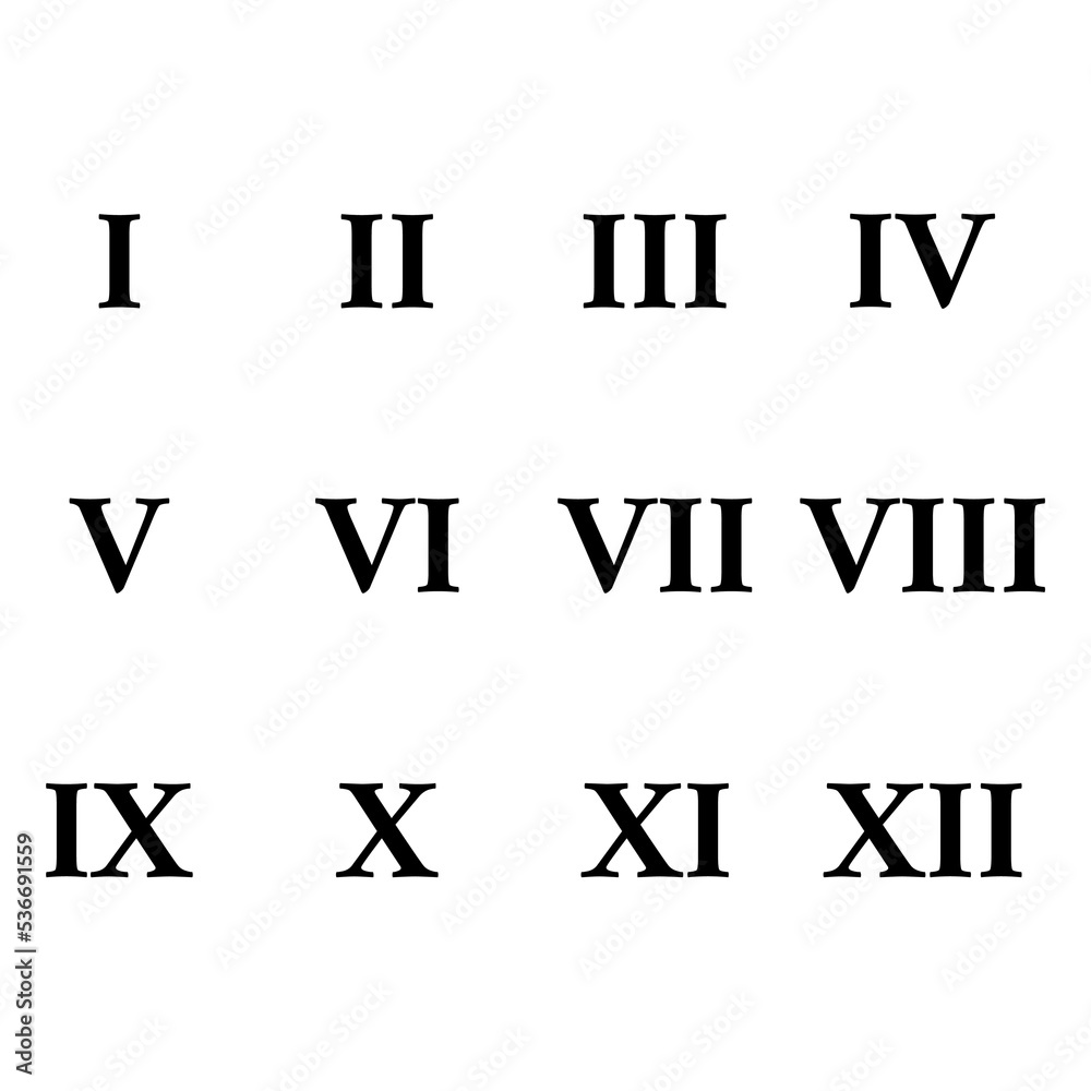 set-of-roman-numeral-number-icon-letter-typography-style-sign