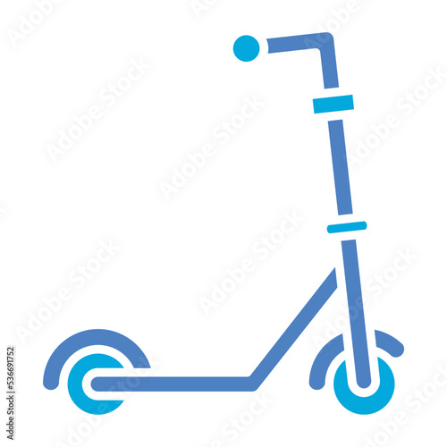 Kick Scooter Glyph Two Color Icon