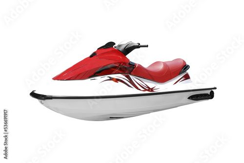 fast red and white jet ski transparent photo