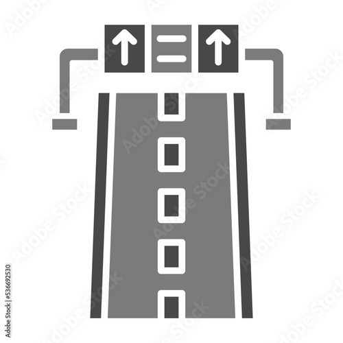 Highway Greyscale Glyph Icon