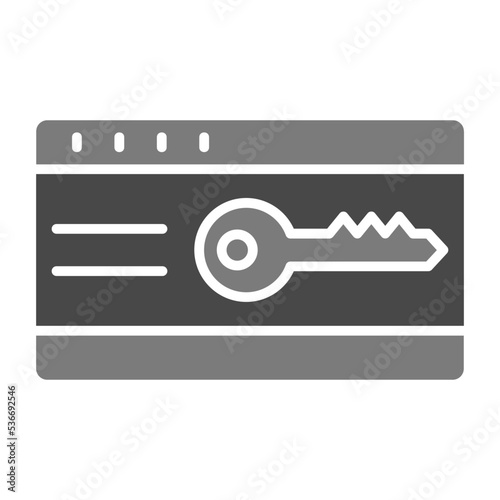 Keycard Greyscale Glyph Icon