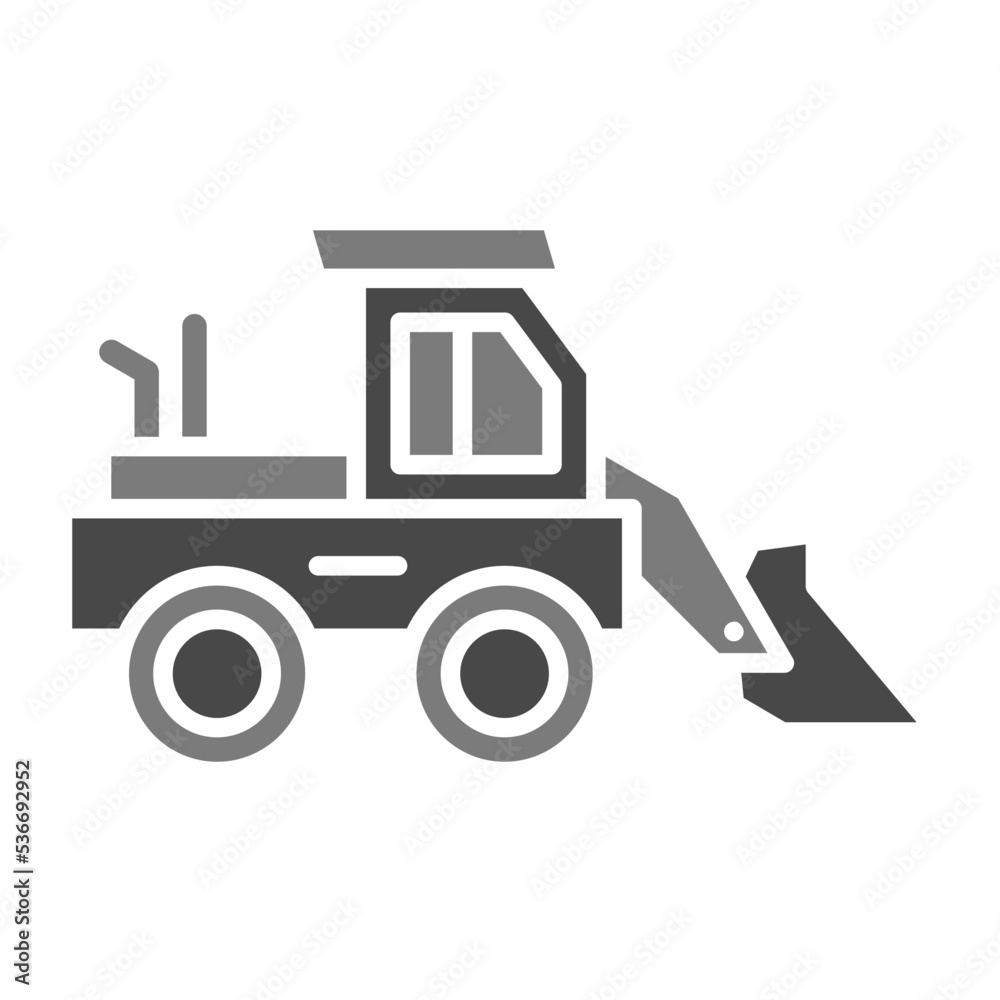 Loader Truck Greyscale Glyph Icon