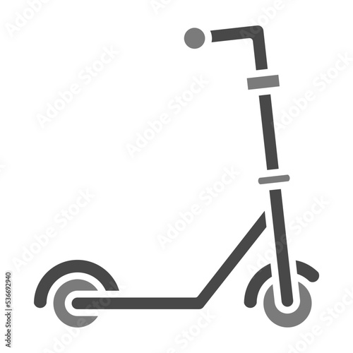 Kick Scooter Greyscale Glyph Icon