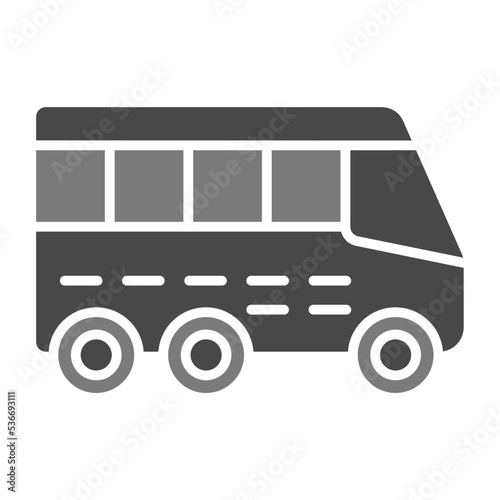 Bus Greyscale Glyph Icon