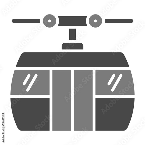 Cable Car Greyscale Glyph Icon