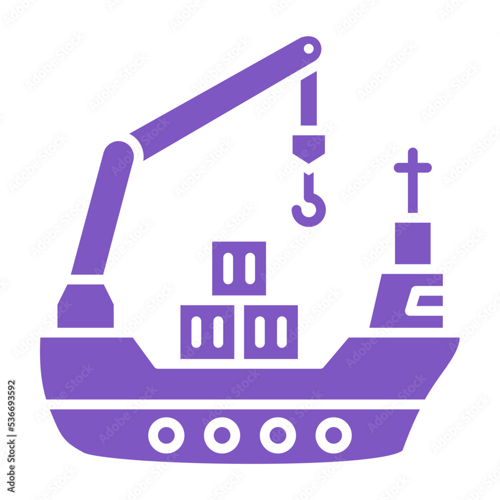 Cargo Ship Multicolor Glyph Icon Cargo Ship Multicolor Glyph Icon