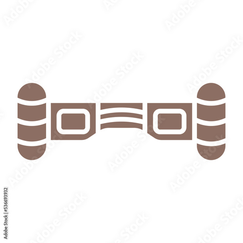 Hoverboard Multicolor Glyph Icon