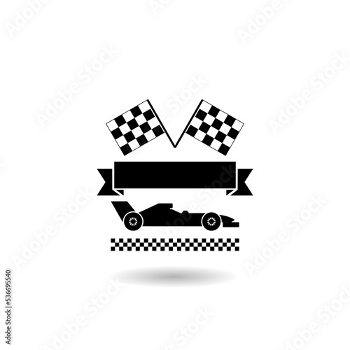 Car, formula, game, racing, speed Icon logo with shadow photo