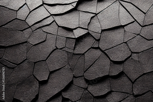背景素材:表情のあるひび割れた黒色の壁の背景generative ai	