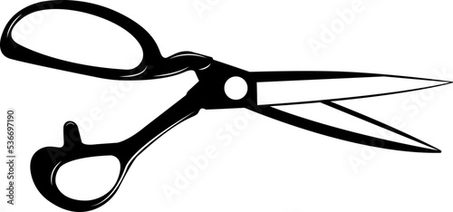 Vector image (silhouette, icon) of a stationery item - scissors
