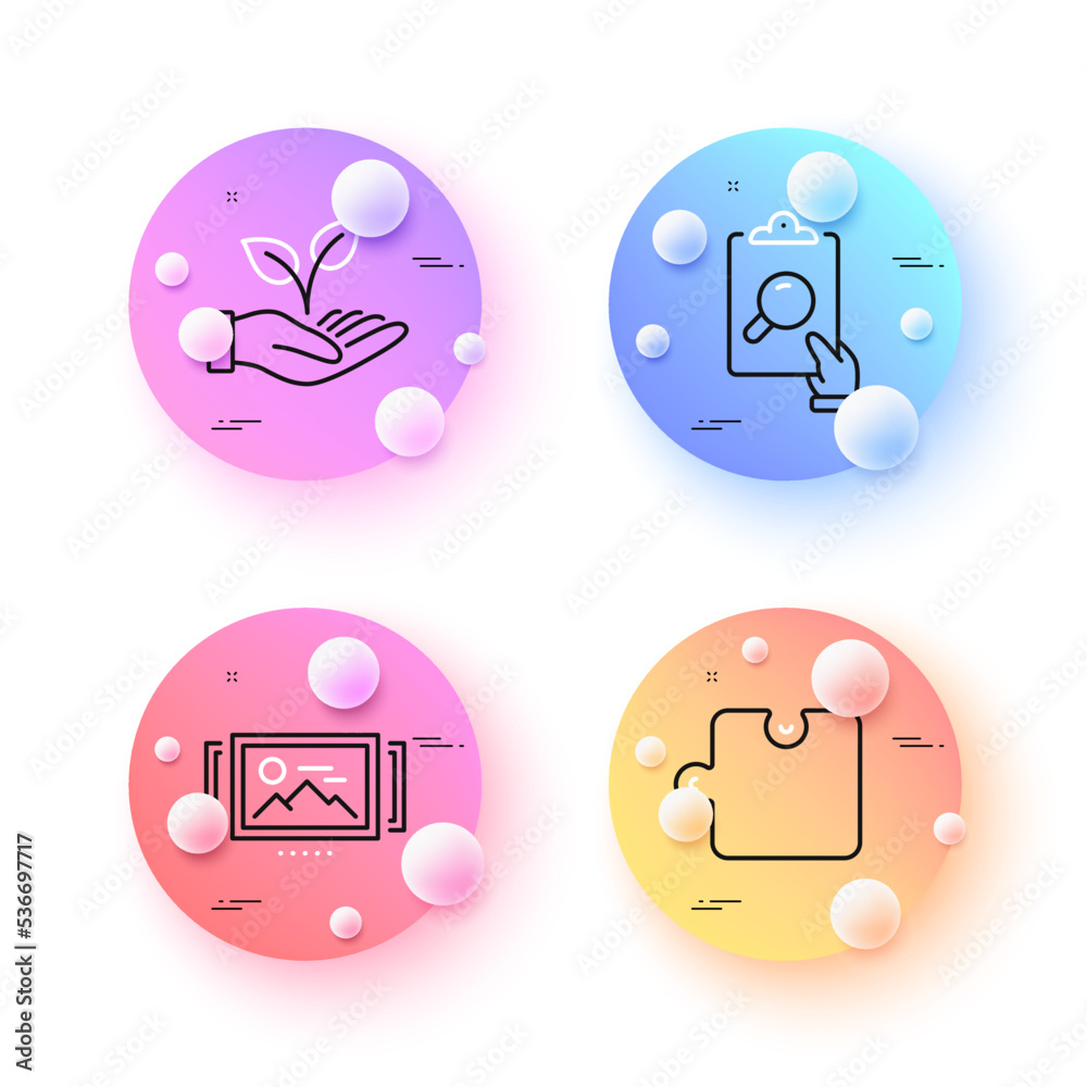 Inspect, Image carousel and Helping hand minimal line icons. 3d spheres or balls buttons. Puzzle icons. For web, application, printing. Clipboard document, Photo album, Startup palm. Vector Inspect, Image carousel and Helping hand minimal line icons. 3d spheres or balls buttons. Puzzle icons. For web, application, printing. Clipboard document, Photo album, Startup palm. Vector