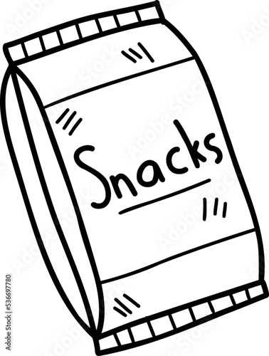 Hand Drawn snack bag illustration