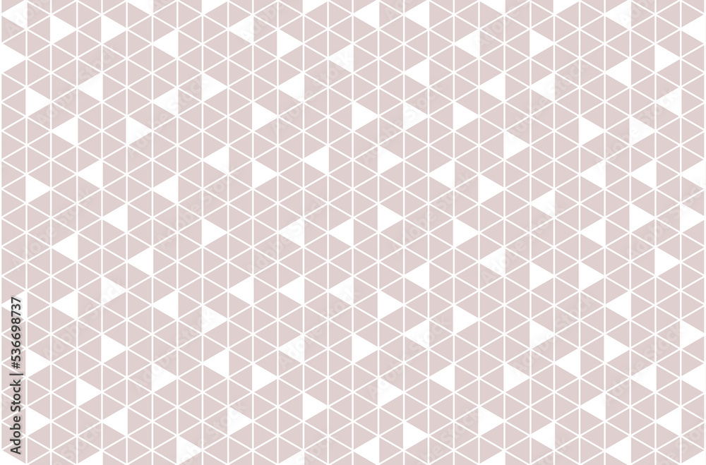 White geometric pattern on pink background. Abstract modern background with white triangle pattern 